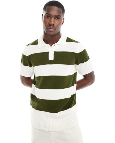 ASOS Short Sleeve Rugby Polo - Green