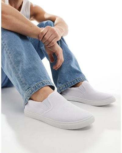 Truffle Collection Canvas Slip On Trainers - Blue
