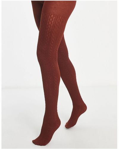 Lindex Cable Knit Tights - Red