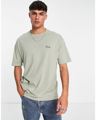 New Look Mountain Embroidery T-shirt - Gray