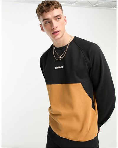 Timberland Sweat-shirt effet coupé-cousu - noir/fauve