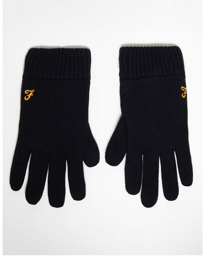 Farah Logo Gloves - Black
