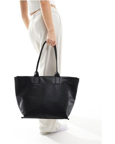 Pull&Bear Oversized Shoulder Bag - Black