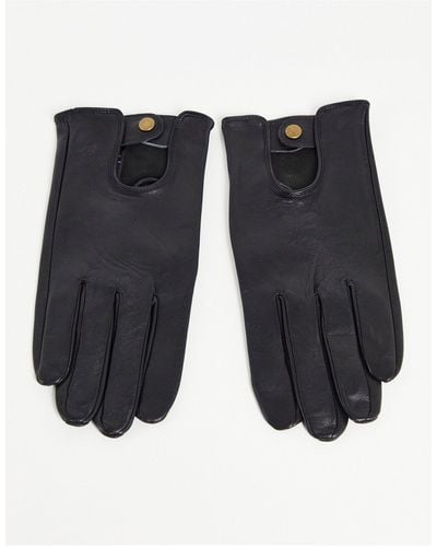 ASOS Leather Driving Gloves - Black