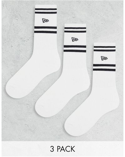KTZ Stripe Logo 3 Pack Socks - White
