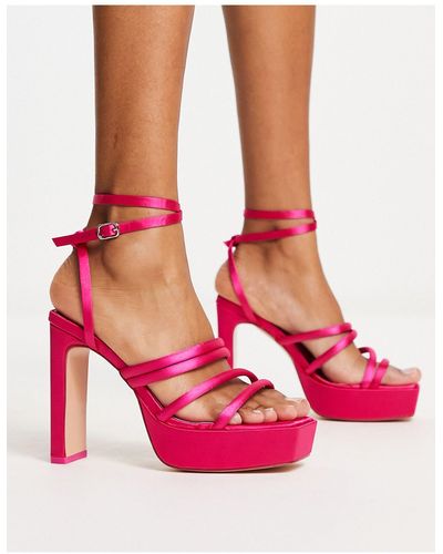Public Desire – viola – satin-sandaletten - Pink