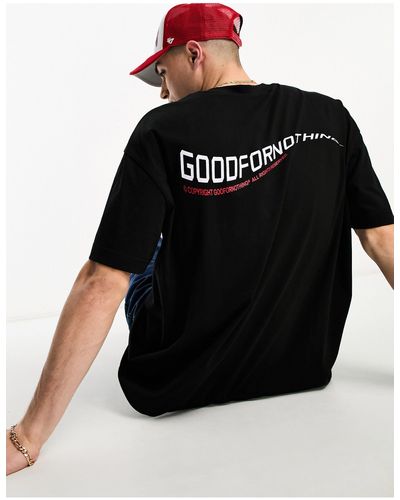 Good For Nothing T-shirt oversize nera con logo sul retro - Nero