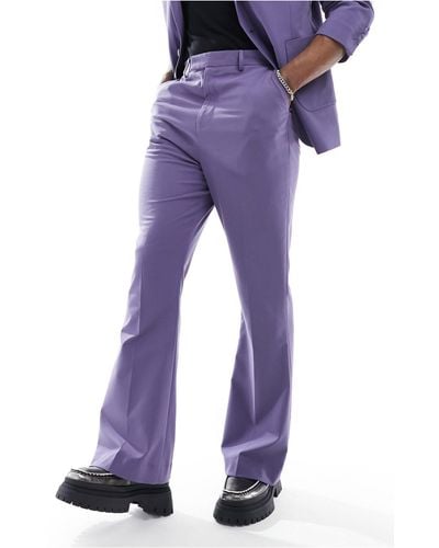 ASOS Flare Suit Trouser - Purple