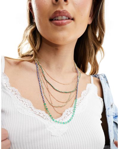 Accessorize Layered Beaded Necklace - Natural