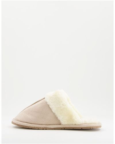 Truffle Collection Classic Mule Slippers - White