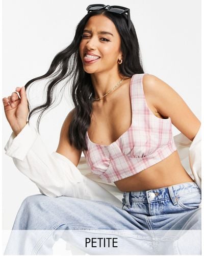 Missguided Gingham Bralet Co-ord - Pink