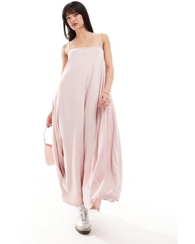 ASOS Trapeze Midi Cami Dress - Pink