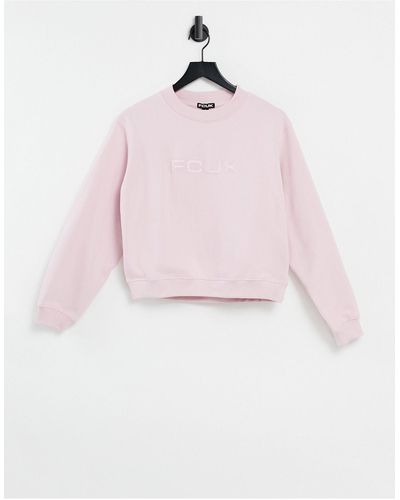 French Connection Cropped Sweatshirt - Roze