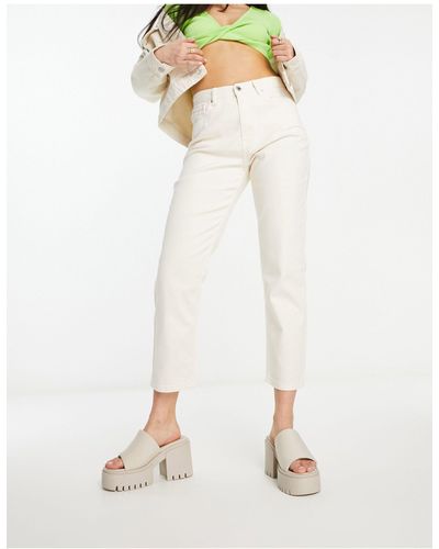 Morgan Mom jeans écru a vita alta - Bianco