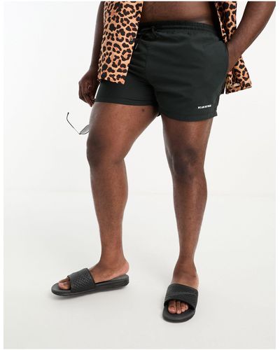 We Are We Wear Plus Bobbie Standard Length Swim Shorts - Black