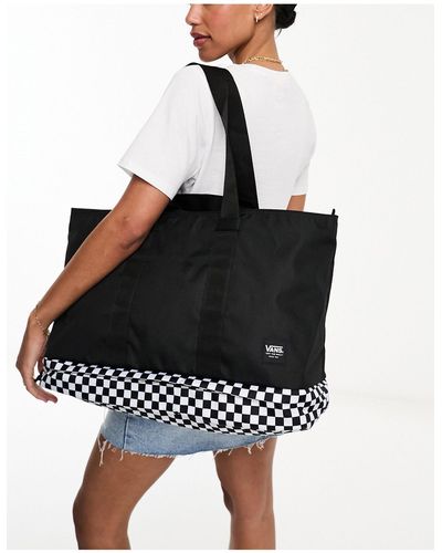 Vans Solo Checkerboard Detail Tote Bag - Black