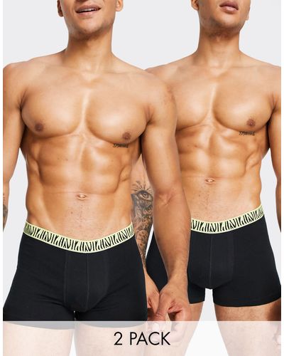 ASOS 2 Pack Printed Trunk With Animal Waistband - Multicolour