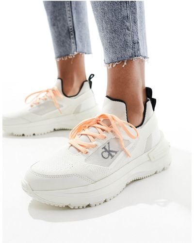 Calvin Klein – bunte sock-sneaker mit dicker sohle - Grau