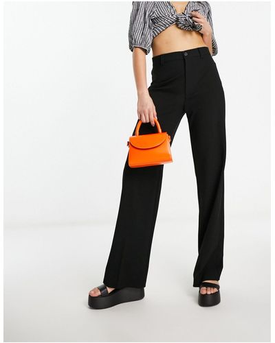 Pull&Bear High Waisted Tailored Pants - Black