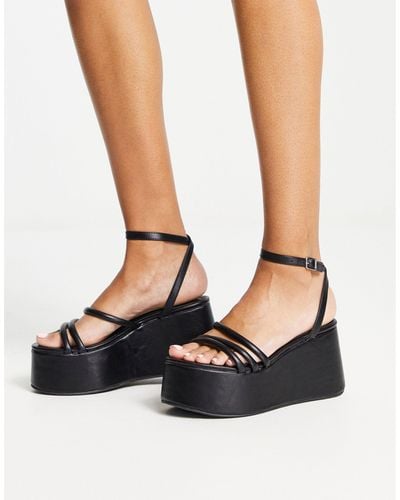 Truffle Collection Extreme Flatform Heeled Sandals - Black