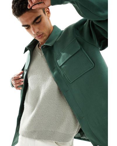 ASOS Camicia giacca effetto lana, colore - Verde