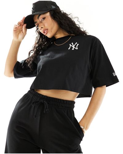 KTZ Camiseta corta negra con logo bordado - Negro