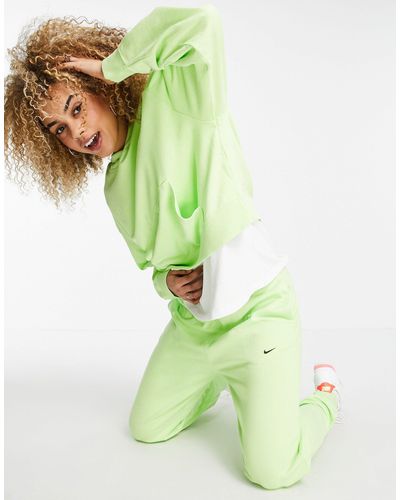 Nike Washed High Rise Trackies - Green