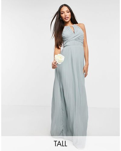 TFNC London Bridesmaid Pleated Wrap Detail Maxi Dress - Multicolour