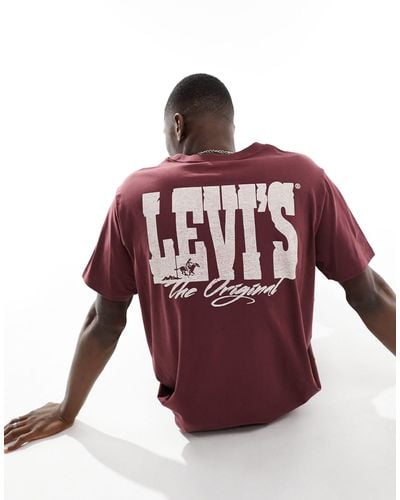 Levi's T-shirt avec imprimé au dos - bordeaux - Rouge