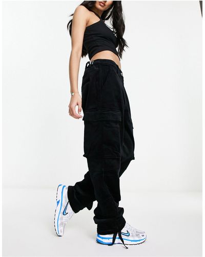 The Couture Club Oversized Cargo Pants - Black