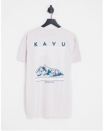Kavu T-shirt Met Landschapsprint - Wit