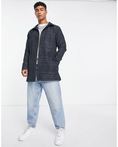 French Connection Trench blu marino a quadri