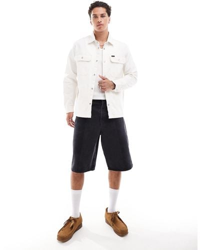 Lee Jeans Workwear Linen Blend Denim Overshirt - White