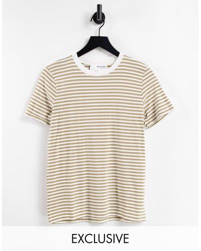 SELECTED Femme Exclusive Cotton T-shirt - Natural