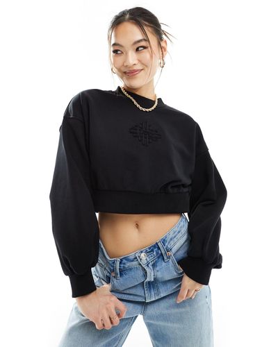The Couture Club Co-ord Cropped Emblem Sweatshirt - Blue