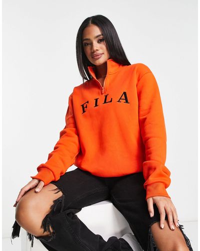 Fila Varsity Fleece Met Korte Rits - Oranje