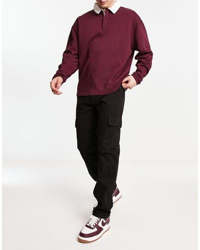 New Look Straight Fit Utility Cargos - Red