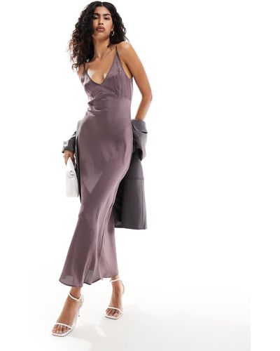 ASOS High Apex Slip Maxi Dress - Purple