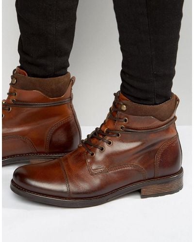 ALDO Niman Leather Laceup Boots - Tan - Brown