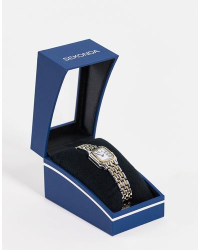 Sekonda – armbanduhr für damen aus gemischten metallen mit rechteckigem zifferblatt - Mettallic
