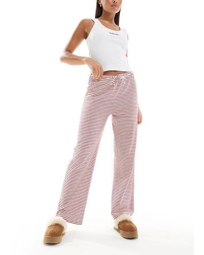 4th & Reckless Mabel Stripe Jersey Trouser - Pink