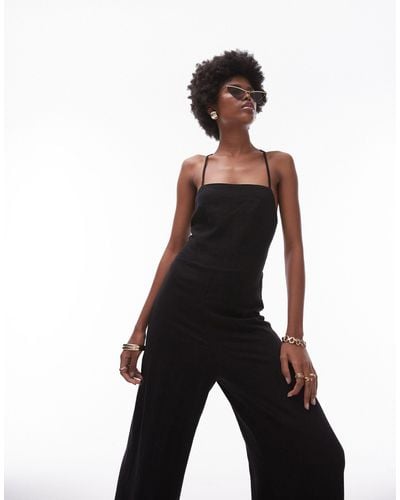 TOPSHOP Going Out Sleeveless Jumpsuit - Black