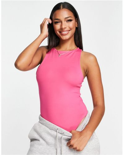 New Look Seamless Slinky Bodysuit - Pink