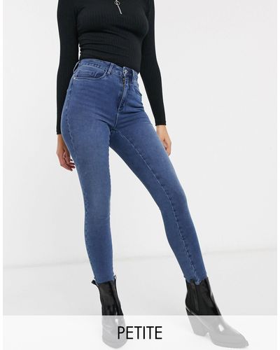 Only Petite Royal - Skinny Jeans Met Hoge Taille - Blauw
