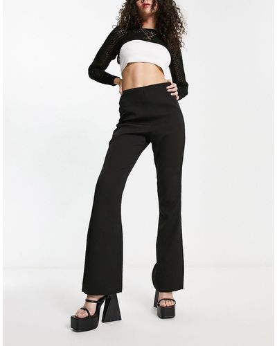 JJXX High Waisted Tailored Flared Trousers - Black