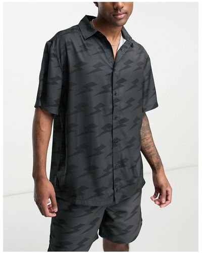 Ellesse Capri - Overhemd Met Bliksemschicht-print - Zwart