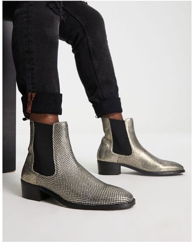 Walk London Dalston Cuban Heeled Chelsea Boots With - Black