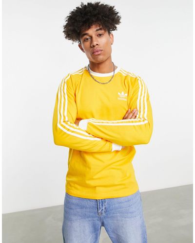 adidas Originals Adicolor - T-shirt Met 3-stripes En Lange Mouwen - Geel