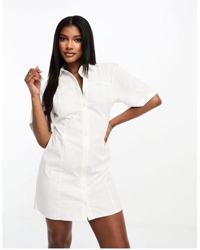 ASOS Twill Mini Shirt Dress - White