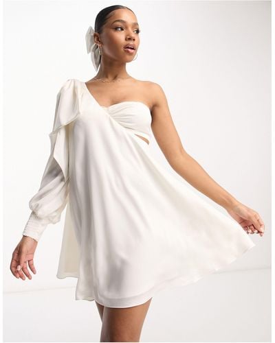 Forever New Drape Bow Shoulder Mini Dress - White